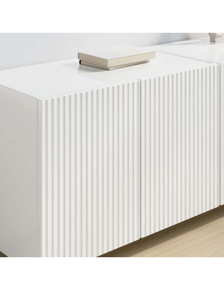 Mobile TV da parete 2 pcs Bianco Lucido 59,5 x 31 x 40 cm