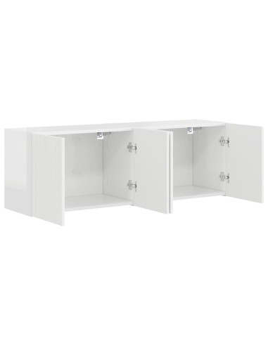 Mobile TV da parete 2 pcs Bianco Lucido 59,5 x 31 x 40 cm