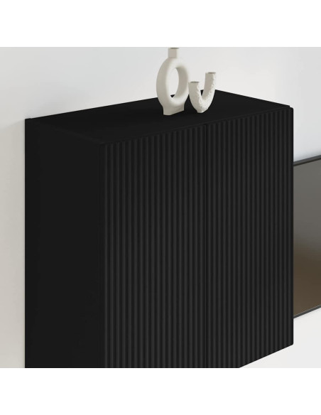 Mobile TV da parete Nero 59,5 x 31 x 60 cm Legno multistrato
