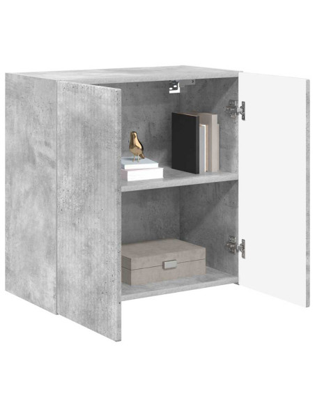 Mobile TV da parete Grigio cemento 59,5 x 31 x 60 cm