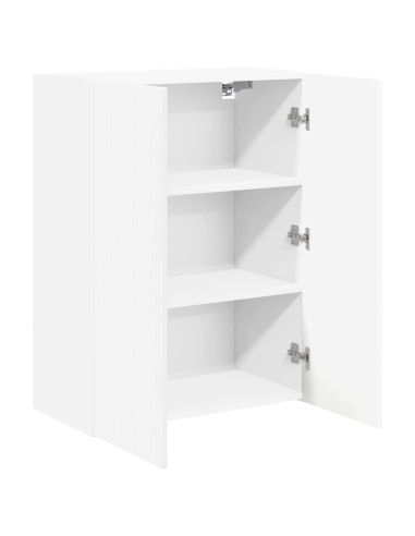 Mobile TV da parete Bianco 59,5 x 31 x 80 cm Legno multistrato