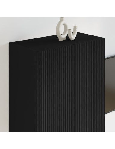 Mobile TV da parete Nero 59,5 x 31 x 80 cm Legno multistrato