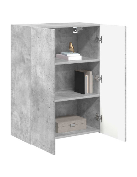 Mobile TV da parete Grigio cemento 59,5 x 31 x 80 cm