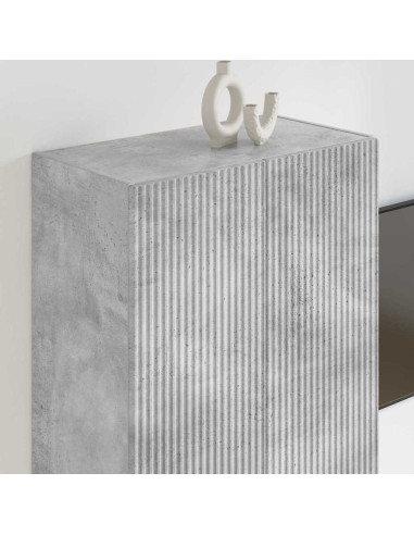 Mobile TV da parete Grigio cemento 59,5 x 31 x 80 cm