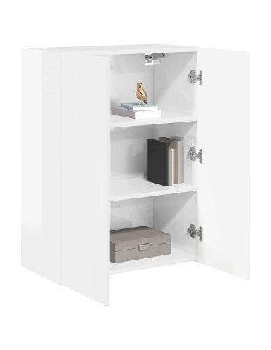 Mobile TV da parete Bianco Lucido 59,5 x 31 x 80 cm