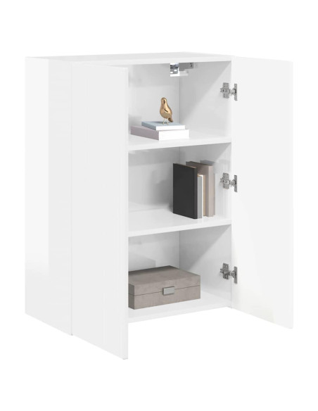 Mobile TV da parete Bianco Lucido 59,5 x 31 x 80 cm