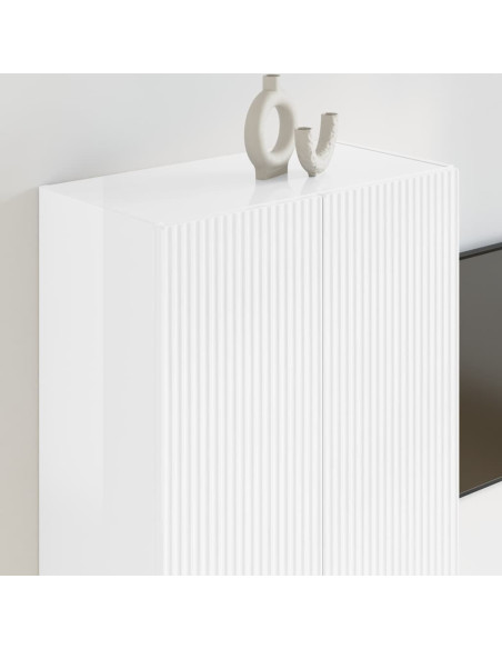 Mobile TV da parete Bianco Lucido 59,5 x 31 x 80 cm