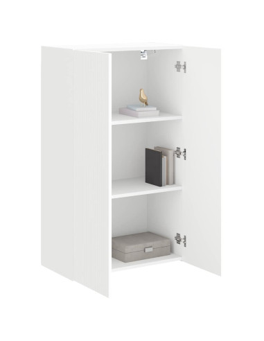 Mobile TV da parete Bianco 59,5 x 31 x 100 cm Legno multistrato