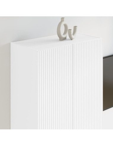 Mobile TV da parete Bianco 59,5 x 31 x 100 cm Legno multistrato