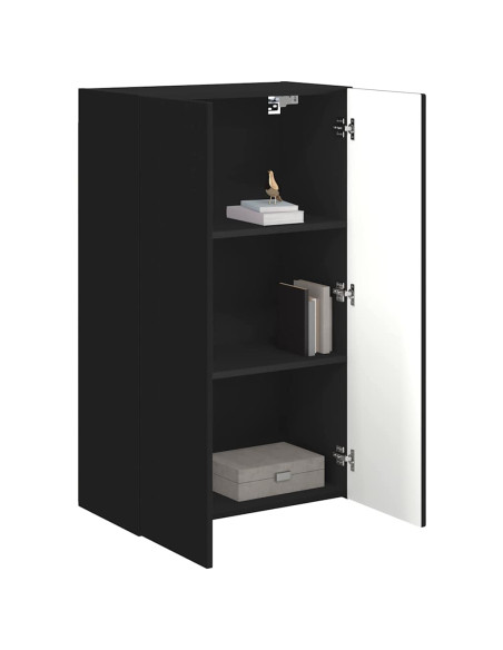 Mobile TV da parete Nero 59,5 x 31 x 100 cm Legno multistrato