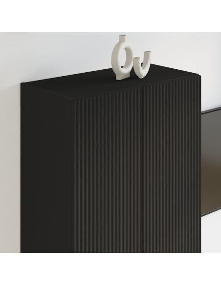 Mobile TV da parete Nero 59,5 x 31 x 100 cm Legno multistrato