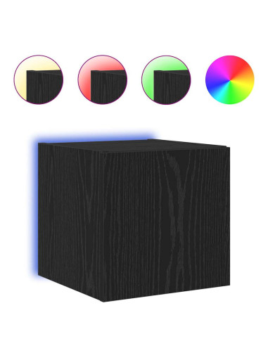 Mobile TV da parete Rovere Nero 30,5 x 35 x 30 cm