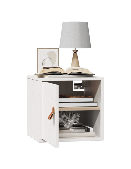 Pensile Bianco 31,5x30x30 cm in Legno Massello di Pino