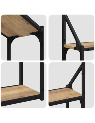 Scaffale da parete rovere artigianale 60 x 21 x 51 cm