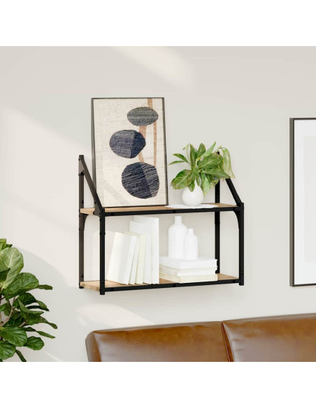 Scaffale da parete rovere artigianale 60 x 21 x 51 cm