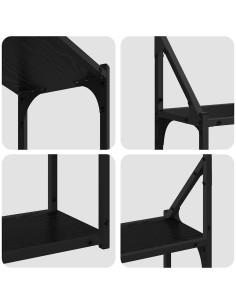 Scaffale da parete con lo scaffale Rovere nero 60 x 21 x 51 cm 2