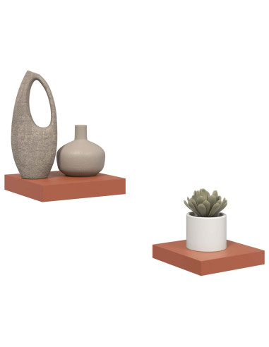Scaffale da parete 2 pcs Rosso 23 x 23,5 x 4 cm