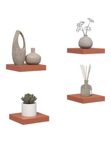 Scaffale da parete 4 pcs Rosso 23 x 23,5 x 4 cm