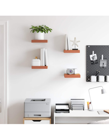 Scaffale da parete 4 pcs Rosso 23 x 23,5 x 4 cm