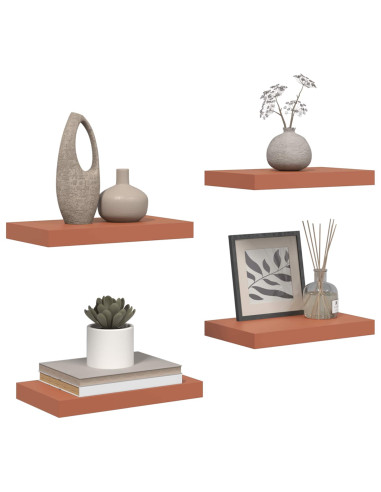 Scaffale da parete 4 pcs Rosso 40 x 23,5 x 4 cm