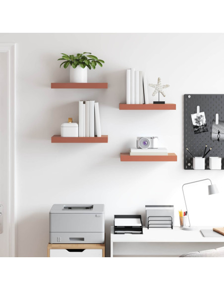 Scaffale da parete 4 pcs Rosso 40 x 23,5 x 4 cm