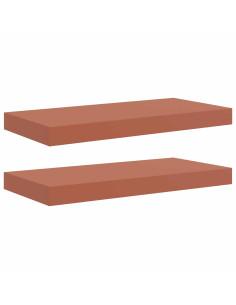 Scaffale da parete 2 pcs Rosso 50 x 23 x 4 cm Legno multistrato 2