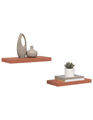 Scaffale da parete 2 pcs Rosso 50 x 23 x 4 cm Legno multistrato