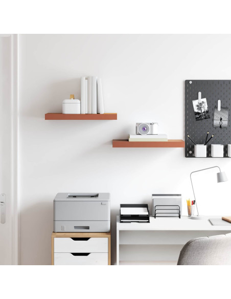 Scaffale da parete 2 pcs Rosso 50 x 23 x 4 cm Legno multistrato