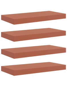 Scaffale da parete 4 pcs Rosso 50 x 23 x 4 cm Legno multistrato 2
