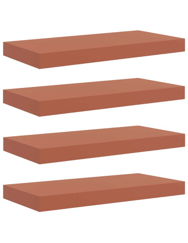 Scaffale da parete 4 pcs Rosso 50 x 23 x 4 cm Legno multistrato