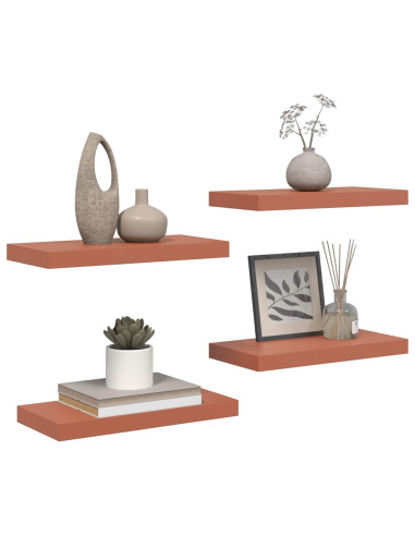 Scaffale da parete 4 pcs Rosso 50 x 23 x 4 cm Legno multistrato
