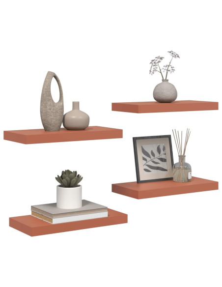 Scaffale da parete 4 pcs Rosso 50 x 23 x 4 cm Legno multistrato