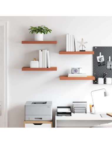 Scaffale da parete 4 pcs Rosso 50 x 23 x 4 cm Legno multistrato