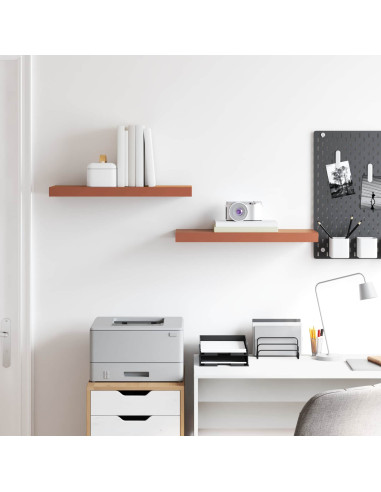 Scaffale da parete 2 pcs Rosso 60 x 23 x 4 cm Legno multistrato