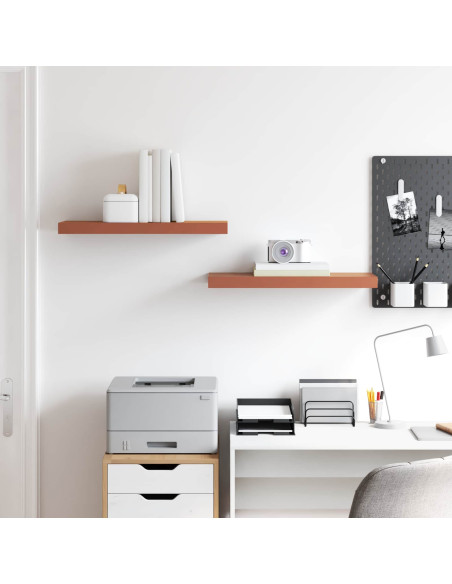 Scaffale da parete 2 pcs Rosso 60 x 23 x 4 cm Legno multistrato