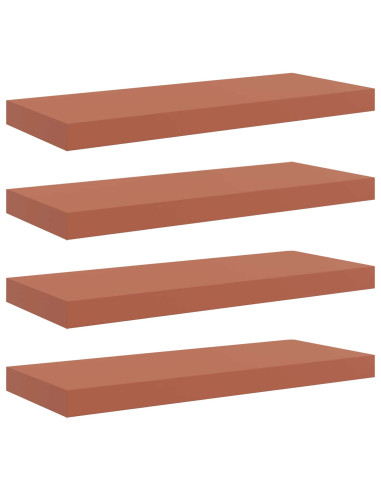 Scaffale da parete 4 pcs Rosso 60 x 23 x 4 cm Legno multistrato