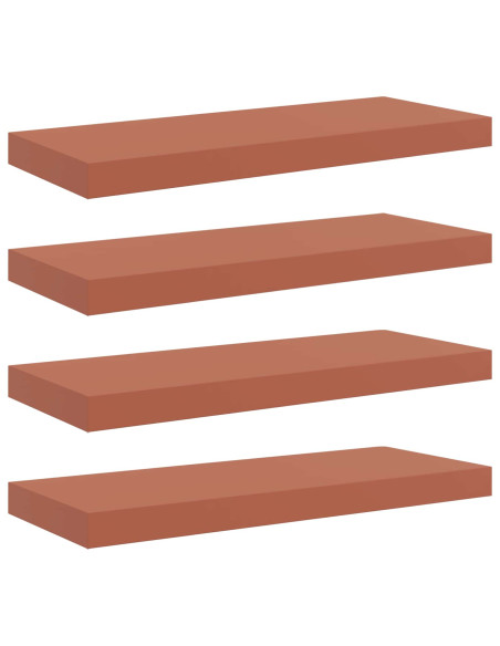 Scaffale da parete 4 pcs Rosso 60 x 23 x 4 cm Legno multistrato
