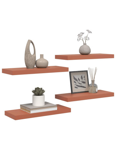 Scaffale da parete 4 pcs Rosso 60 x 23 x 4 cm Legno multistrato