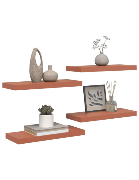 Scaffale da parete 4 pcs Rosso 60 x 23 x 4 cm Legno multistrato