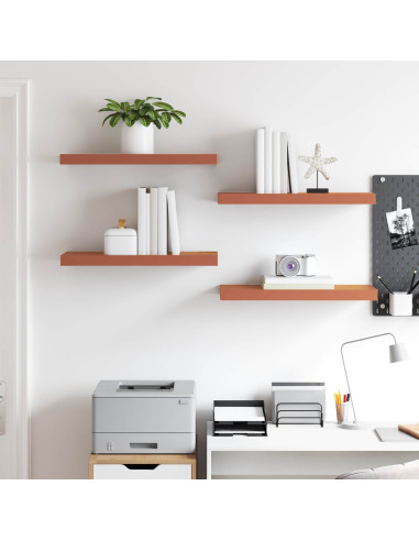 Scaffale da parete 4 pcs Rosso 60 x 23 x 4 cm Legno multistrato