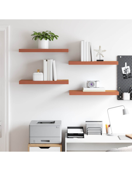 Scaffale da parete 4 pcs Rosso 60 x 23 x 4 cm Legno multistrato