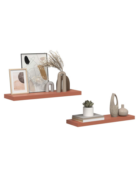 Scaffale da parete 2 pcs Rosso 80 x 23,5 x 4 cm