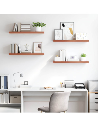 Scaffale da parete 4 pcs Rosso 80 x 23,5 x 4 cm