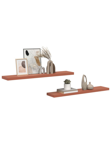 Scaffale da parete 2 pcs Rosso 120 x 23,5 x 4 cm