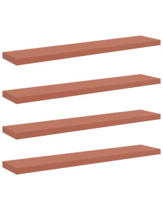 Scaffale da parete 4 pcs Rosso 120 x 23,5 x 4 cm 2