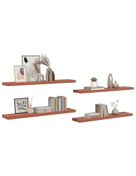 Scaffale da parete 4 pcs Rosso 120 x 23,5 x 4 cm