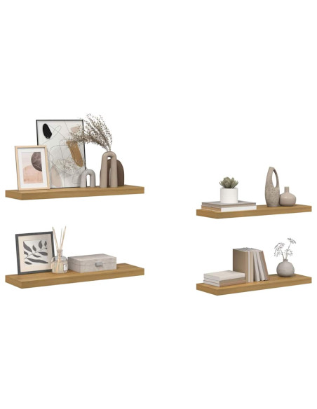 Scaffale da parete 4 pcs Marrone 80 x 23,5 x 4 cm