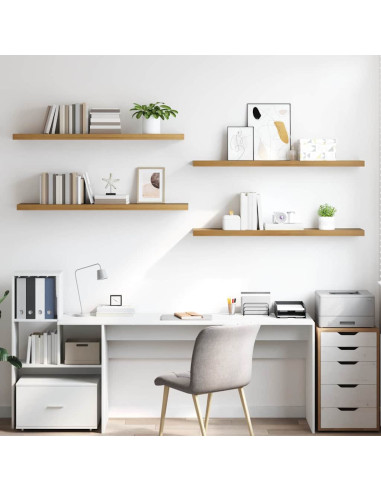 Scaffale da parete 4 pcs Marrone 120 x 23,5 x 4 cm