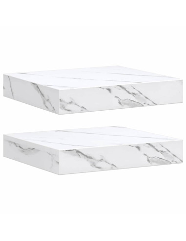Scaffale da parete 2 pcs Marmo Bianco 23 x 23,5 x 4 cm
