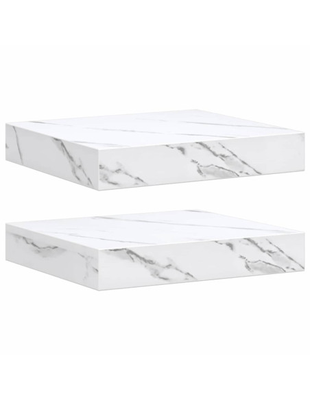 Scaffale da parete 2 pcs Marmo Bianco 23 x 23,5 x 4 cm